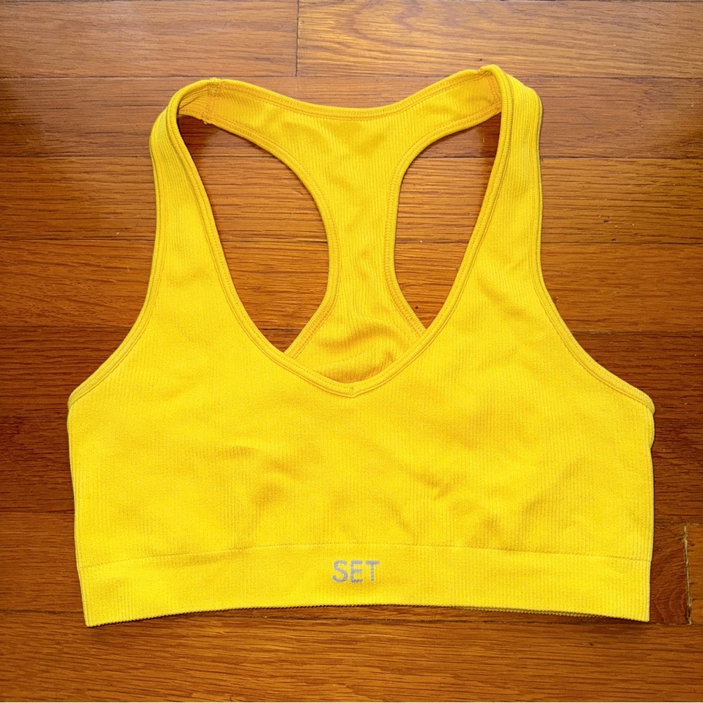 SET Active Ribbed Yellow Sports Bra